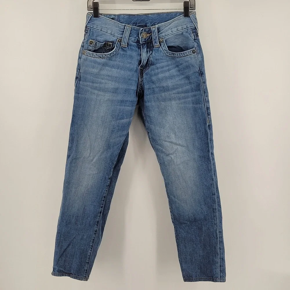 True Religion Geno Relaxed Slim Jeans Mens 28 Blue Denim Horseshoe Pocket‎